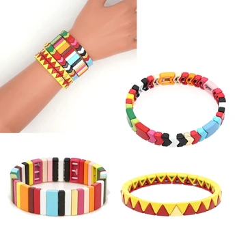 6Pcs Bohemian Elastic Stretch Colorful Tile Enamel Rectangle Bracelet Stackable Enamel Rainbow Charm Bracelet Jewelry
6Pcs Bohemian Elastic Stretch Colorful Tile Enamel Rectangle Bracelet Stackable Enamel Rainbow Charm Bracelet Jewelry