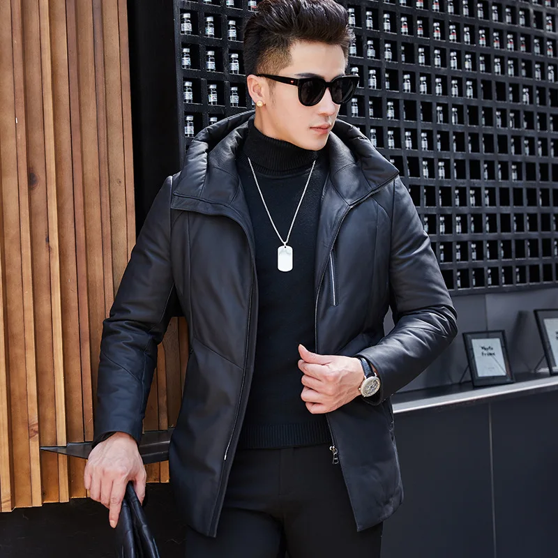 Leather Jacket Men Sheepskin Genuine Leather Jacket Duck Down Winter Coat for Mens Clothes 2019 Jaqueta De Couro SY1912F YY916
Leather Jacket Men Sheepskin Genuine Leather Jacket Duck Down Winter Coat for Mens Clothes 2019 Jaqueta De Couro SY1912F YY916