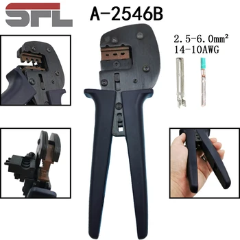 Crimping pliers pv line pressing pliers A-2546B capacity 2.5/4/6mm2 14-10AWG solar connector labor-saving tools
Crimping pliers pv line pressing pliers A-2546B capacity 2.5/4/6mm2 14-10AWG solar connector labor-saving tools