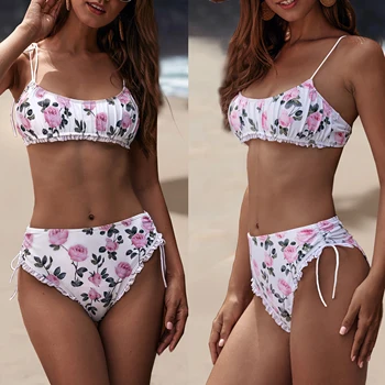 Sexy Bikini 2020 Bandage Lace Up Swimming Suit Floral Frint Bikinis Set High Waist Bathing Suit Beach Wear Summer Swimwear Women
Sexy Bikini 2020 Bandage Lace Up Swimming Suit Floral Frint Bikinis Set High Waist Bathing Suit Beach Wear Summer Swimwear Women