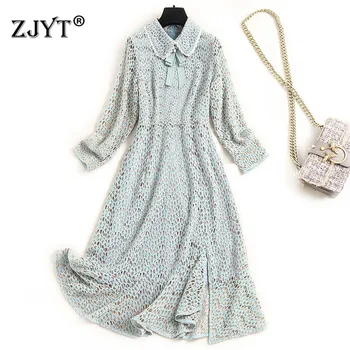 2020 New Runway Designer Long Sleeve Turn Down Collar Hollow Out Print Lace Dress Fashion Autumn Winter Women Clothes
2020 New Runway Designer Long Sleeve Turn Down Collar Hollow Out Print Lace Dress Fashion Autumn Winter Women Clothes