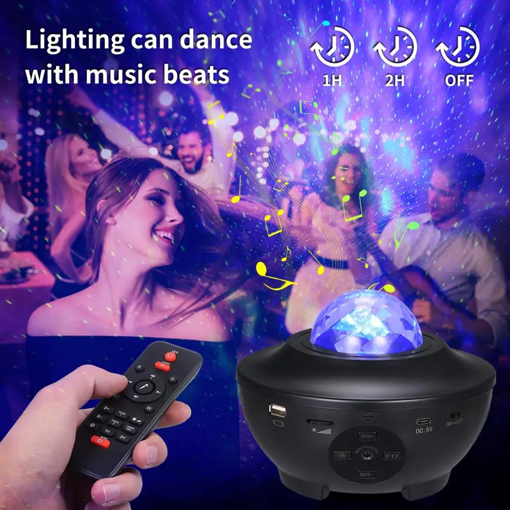 Starry Projector Light with Remote Control Adjustable 21 Lighting Modes Built-in BT Music Player USB Ocean Waves Star Projector
Starry Projector Light with Remote Control Adjustable 21 Lighting Modes Built-in BT Music Player USB Ocean Waves Star Projector