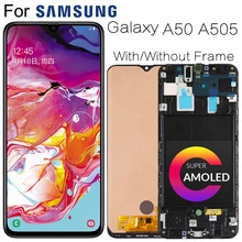 Écran tactile LCD Super AMOLED avec châssis, pour Samsung Galaxy A50 SM-A505FN/DS, A505F/DS, A505=