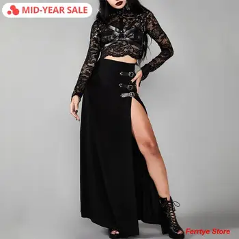 Gothic Long Split Skirt Women Sexy Side Slit High Waist Straight Skirts Femme Balck Ankle Length Faldas Streetwear
Gothic Long Split Skirt Women Sexy Side Slit High Waist Straight Skirts Femme Balck Ankle Length Faldas Streetwear
