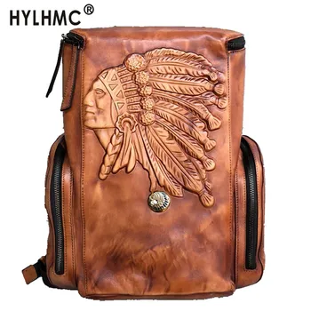 Luxury Genuine Leather Men's Backpack Casual Laptop Bag Male Schoolbag Cowhide Retro Indian Large Capacity Travel Cow Leather
Luxury Genuine Leather Men's Backpack Casual Laptop Bag Male Schoolbag Cowhide Retro Indian Large Capacity Travel Cow Leather