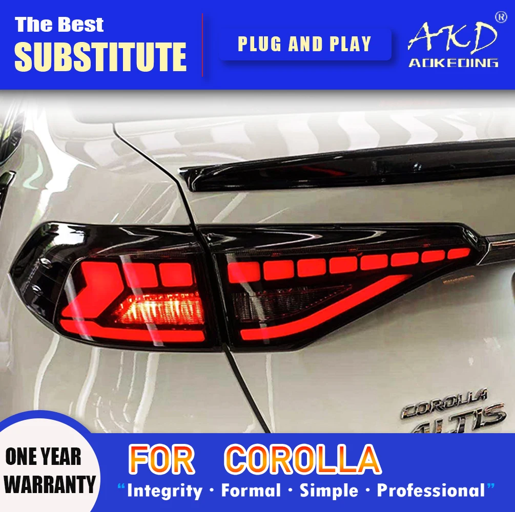 Задняя фара AKD для Corolla светодиодный Tail светильник 2019-2021 Corolla, задний противотуманный тормоз, сигнал поворота, автомобильные аксессуары
Задняя фара AKD для Corolla светодиодный Tail светильник 2019-2021 Corolla, задний противотуманный тормоз, сигнал поворота, автомобильные аксессуары