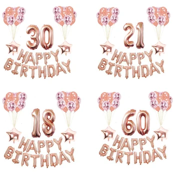 37pcs Happy Birthday Balloons Rose Gold Number Ballons Balloons 18th Birthday Party Decorations Kids Adult 18 Birthday Baloes
37pcs Happy Birthday Balloons Rose Gold Number Ballons Balloons 18th Birthday Party Decorations Kids Adult 18 Birthday Baloes