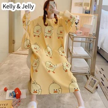 Autumn/winter 2019 flannel women's pajamas flannel round collar long lovely duckling printed nightdress web celebrity bag 
Autumn/winter 2019 flannel women's pajamas flannel round collar long lovely duckling printed nightdress web celebrity bag
