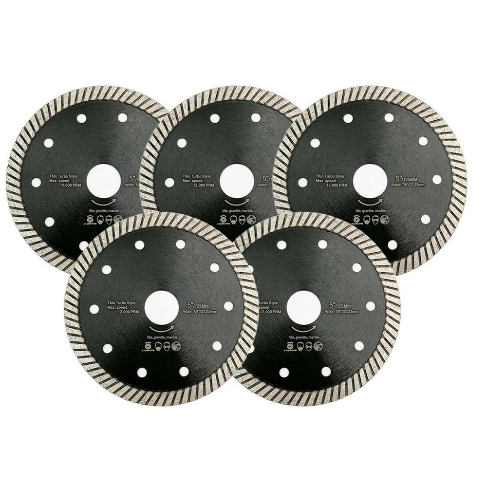 5 Pieces 5 Inches Turbo Saw Cutters Cutting Disc Black Super Thin Diamond Wheel Hot Pressed Saw Blades
5 Pieces 5 Inches Turbo Saw Cutters Cutting Disc Black Super Thin Diamond Wheel Hot Pressed Saw Blades