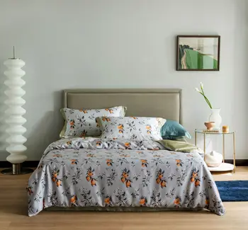2020 Spring and Summer Bare Sleeping Silky 60 Tencel Four-piece Set Printed Viscose Quilt Cover Sheet 1.8M Bedding Article 
2020 Spring and Summer Bare Sleeping Silky 60 Tencel Four-piece Set Printed Viscose Quilt Cover Sheet 1.8M Bedding Article
