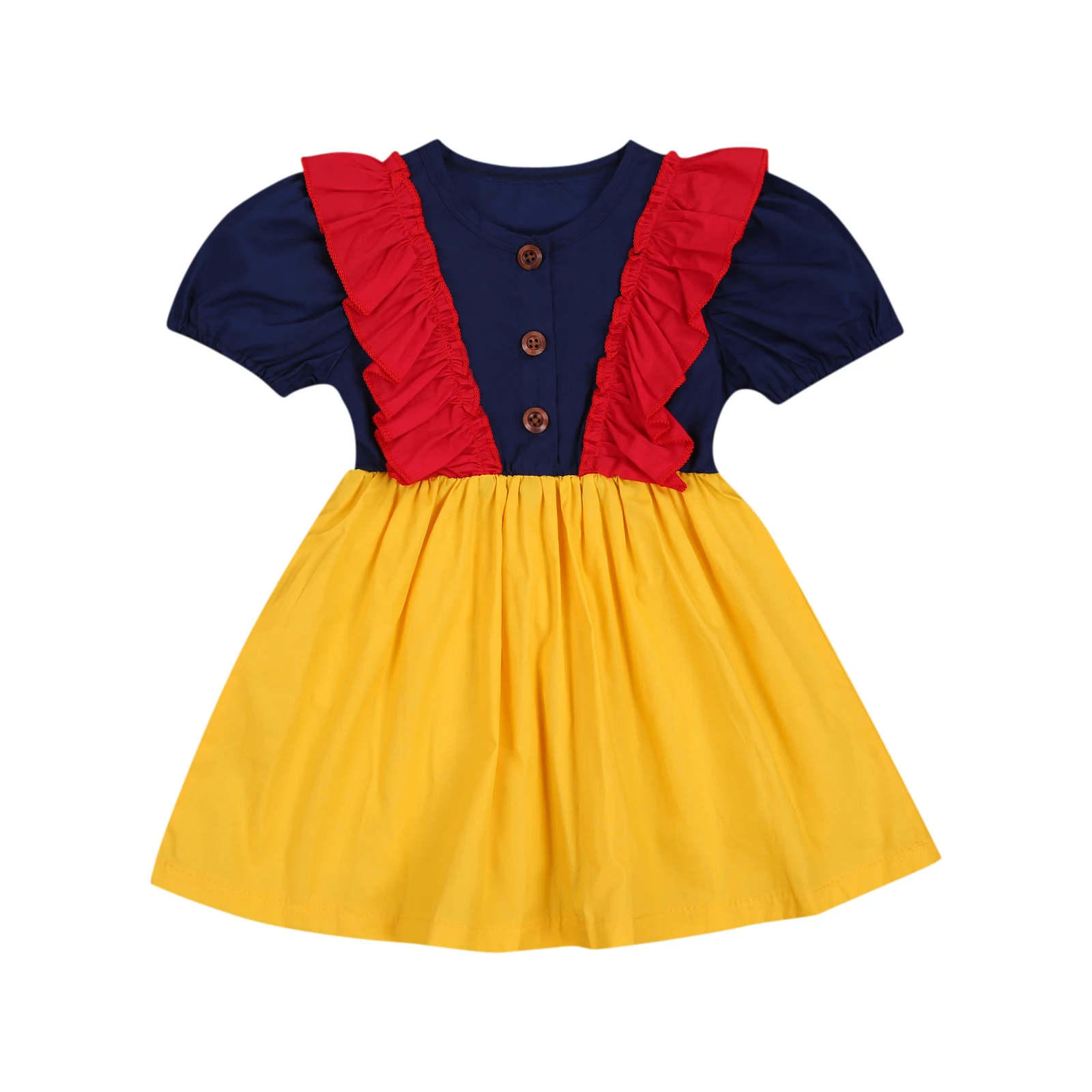 Little Girls Sweet Princess Dress Baby Girl Short Sleeve Round Neck Ruffle Single-breasted Patchwork One-piece Dress 1-6T
Little Girls Sweet Princess Dress Baby Girl Short Sleeve Round Neck Ruffle Single-breasted Patchwork One-piece Dress 1-6T