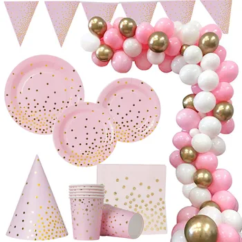 Pink Gold Dot Disposable Tableware Party Decorations Balloons Garland Arch Kit Baby Shower Birthday Party Decorations Supplies
Pink Gold Dot Disposable Tableware Party Decorations Balloons Garland Arch Kit Baby Shower Birthday Party Decorations Supplies