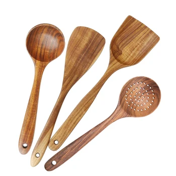 Wooden Cooking Utensils Kitchen Utensil Natural Teak Wood Spoon Ladle Set Nonstick Hard Wooden Spatula Non Scratch for Cooking
Wooden Cooking Utensils Kitchen Utensil Natural Teak Wood Spoon Ladle Set Nonstick Hard Wooden Spatula Non Scratch for Cooking