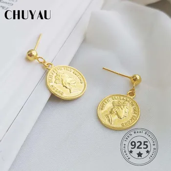 Chuyau 925 Sterling Silver Golden Stud Earrings High Quality One Cent Coin Stud Earrings Women Fine Jewelry Wholesale Gift
Chuyau 925 Sterling Silver Golden Stud Earrings High Quality One Cent Coin Stud Earrings Women Fine Jewelry Wholesale Gift