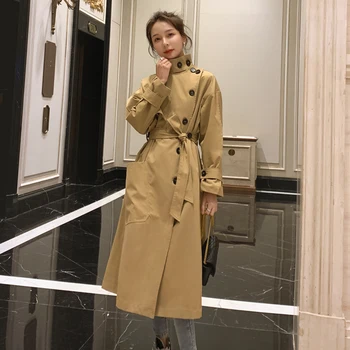 England Style Women's Windbreaker Trench Coat Long Single-Breasted Slim Belted with Flap Pocket Spring Autumn Cloak Outerwear
England Style Women's Windbreaker Trench Coat Long Single-Breasted Slim Belted with Flap Pocket Spring Autumn Cloak Outerwear