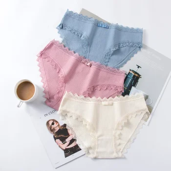 Lace Panties Women's Cotton Underwear Seamless Cute Girls Bow Briefs Lingerie Fashion Female Sexy Panties Solid Underpants New 
Lace Panties Women's Cotton Underwear Seamless Cute Girls Bow Briefs Lingerie Fashion Female Sexy Panties Solid Underpants New