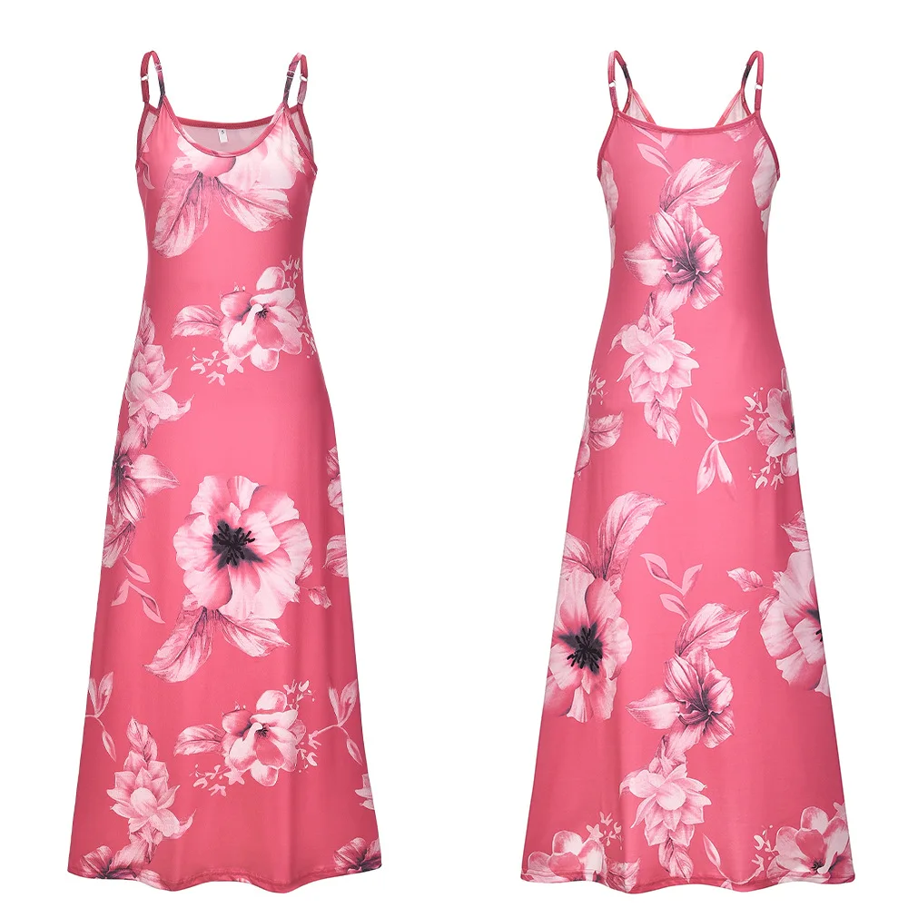 Sexy Maxi Dresses For Women Boho Print V-Neck Floral Sundresses Women Sleeveless Plus Size Dresses For Women 4xl 5xl Summer 2020