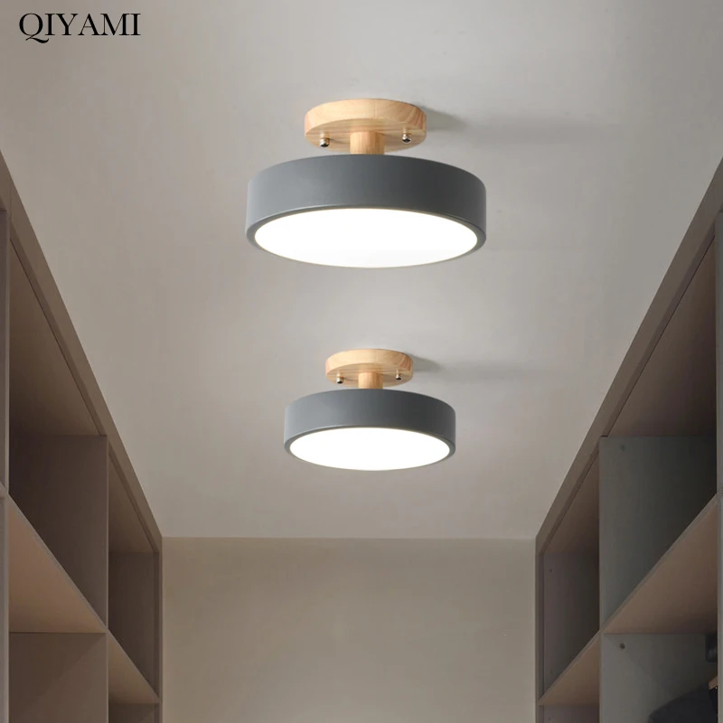 Modern Aisle Chandelier Lights Wooden Base Macarons Lamps For Corridor Balcony Bedroom Study Indoor Deco Lighting Fixtures | Лампы и