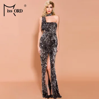 Missord 2020 Winter Sequins Irregular Neck bodycon Women Party Dress High Split One Shoulder Sleeveless Maxi Dress FT19685-1
Missord 2020 Winter Sequins Irregular Neck bodycon Women Party Dress High Split One Shoulder Sleeveless Maxi Dress FT19685-1