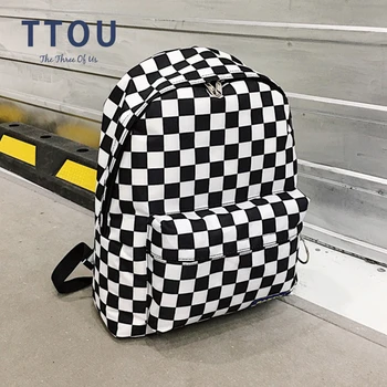 TTOU Women Backapck Black White Lattice Leisure Nylon Outdoor Travel Backpack Female Bag High-capacity Student Soft Schoolbag
TTOU Women Backapck Black White Lattice Leisure Nylon Outdoor Travel Backpack Female Bag High-capacity Student Soft Schoolbag