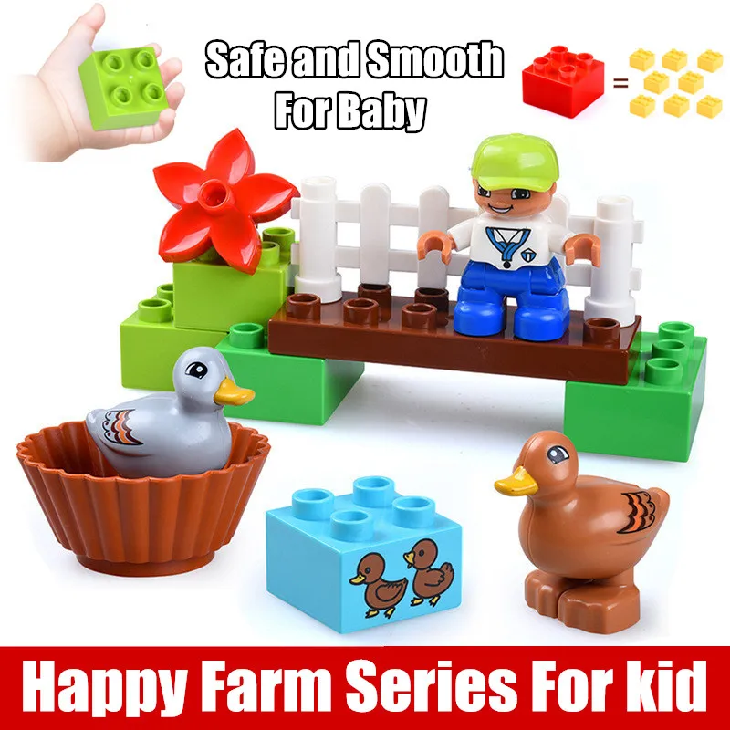 Big Size Educational Model Large DIY Bricks Animals Farm with Ducks Fit Duploe Building Blocks Sets Kids Children Toys Birthday
Big Size Educational Model Large DIY Bricks Animals Farm with Ducks Fit Duploe Building Blocks Sets Kids Children Toys Birthday