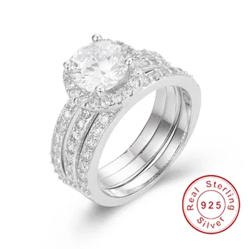 Luxury 10KT White Gold ring set 3-in-1 Fashion Diamond Wedding rings for Women His Girlfriend gift jewelry 
Luxury 10KT White Gold ring set 3-in-1 Fashion Diamond Wedding rings for Women His Girlfriend gift jewelry