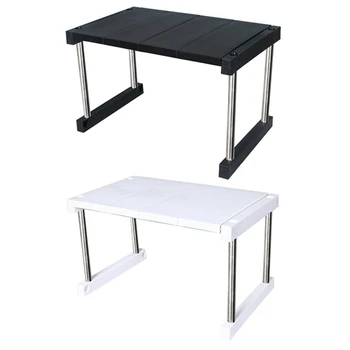 2pcs Kitchen Cabinet Counter Shelf Organizer Expandable Stackable Spice Rack for Dish Sauce - Black & White 
2pcs Kitchen Cabinet Counter Shelf Organizer Expandable Stackable Spice Rack for Dish Sauce - Black & White