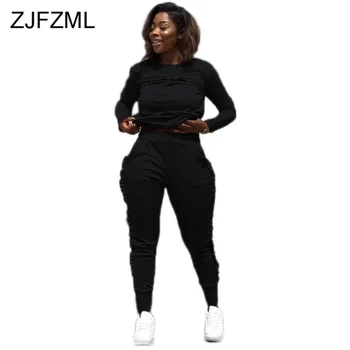 Solid Ruffles Causal Two Pieces Set Outfit Women Round Neck Full Sleeve Tshirt and Side Pockets Pencil Pants Plus Size Fall Set
Solid Ruffles Causal Two Pieces Set Outfit Women Round Neck Full Sleeve Tshirt and Side Pockets Pencil Pants Plus Size Fall Set