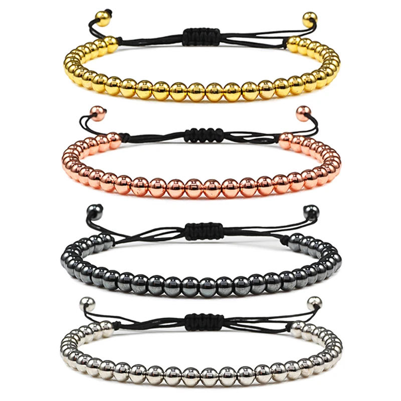 Minimalism Women Men Bracelet Gold Silver Plated Beaded Braided Bracelets Bangles Adjustable Rope Chain Luxury Jewelry Kids Gift | Украшения