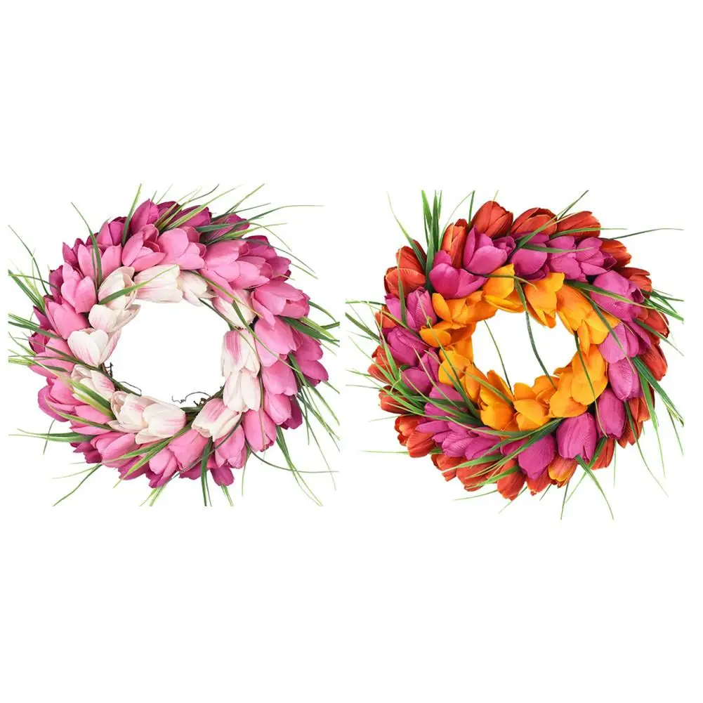 Artificial Flower Wreath Pink Tulip Artificial Door Wreath Home For Window Wall Party Wedding Valentines Day Hanging Decorations
Artificial Flower Wreath Pink Tulip Artificial Door Wreath Home For Window Wall Party Wedding Valentines Day Hanging Decorations