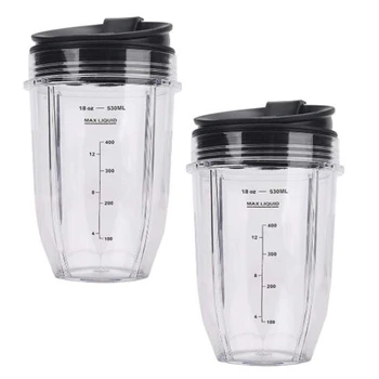 2 Pcs 18OZ Nutri Ninja Replacement Blender Cups with Seal Lids for Ninja Belnder BL480 BL481 BL482 BL490 BL640 BL680
2 Pcs 18OZ Nutri Ninja Replacement Blender Cups with Seal Lids for Ninja Belnder BL480 BL481 BL482 BL490 BL640 BL680