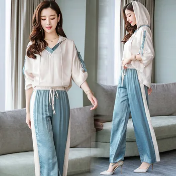 Tops + Pants Set 2020 New Style Spring Clothing Loose Pants Two-Piece Set Fashionable Slit Hoodie Casual Sports-Style Set
Tops + Pants Set 2020 New Style Spring Clothing Loose Pants Two-Piece Set Fashionable Slit Hoodie Casual Sports-Style Set