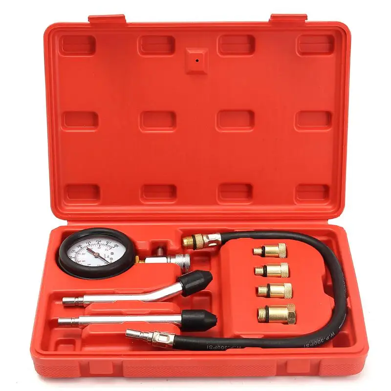 Petrol Engine Pressure Gauge Tester Kit Set Compression Leakage Diagnostic Compressometer Tool For CAR Auto With Case
Petrol Engine Pressure Gauge Tester Kit Set Compression Leakage Diagnostic Compressometer Tool For CAR Auto With Case