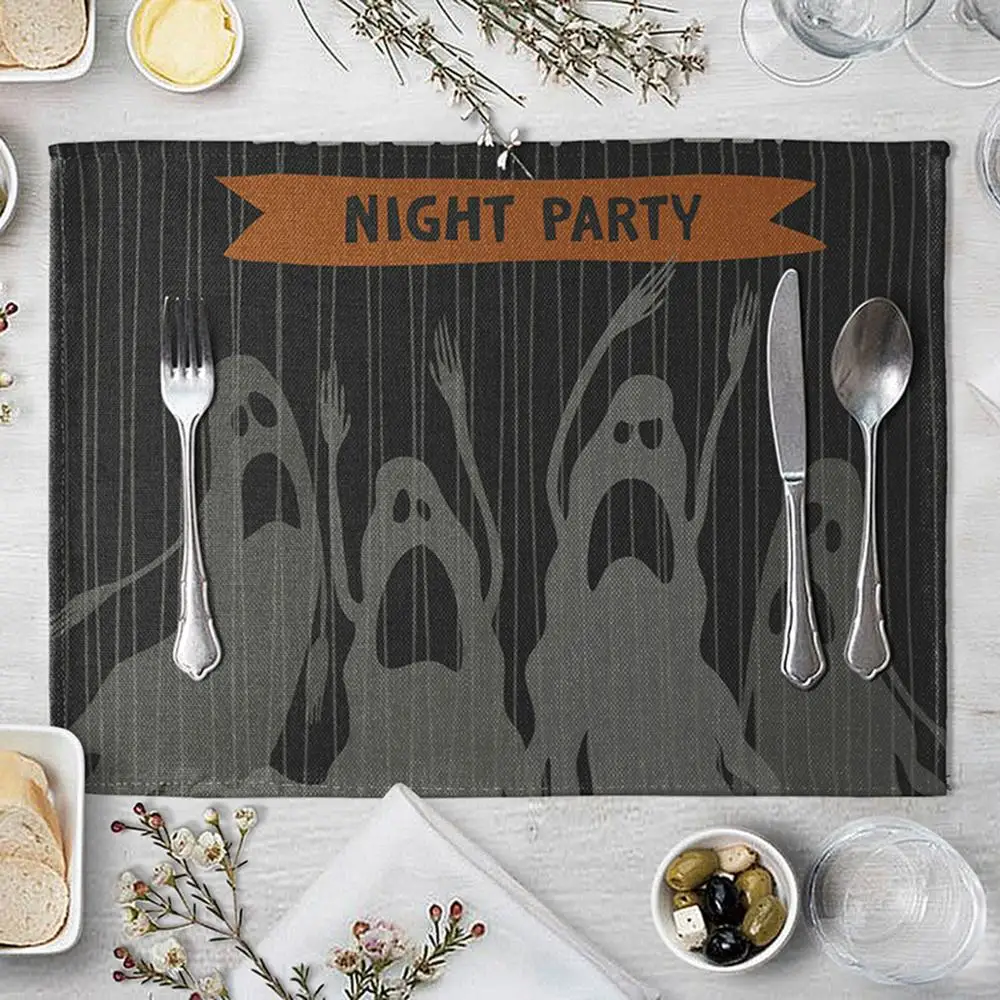 Halloween Non-Slip Placemat Waterproof Printed Dining Table Mat Plastic Heat-insulated Tableware Bowl Pads Kitchen Accessories
Halloween Non-Slip Placemat Waterproof Printed Dining Table Mat Plastic Heat-insulated Tableware Bowl Pads Kitchen Accessories
