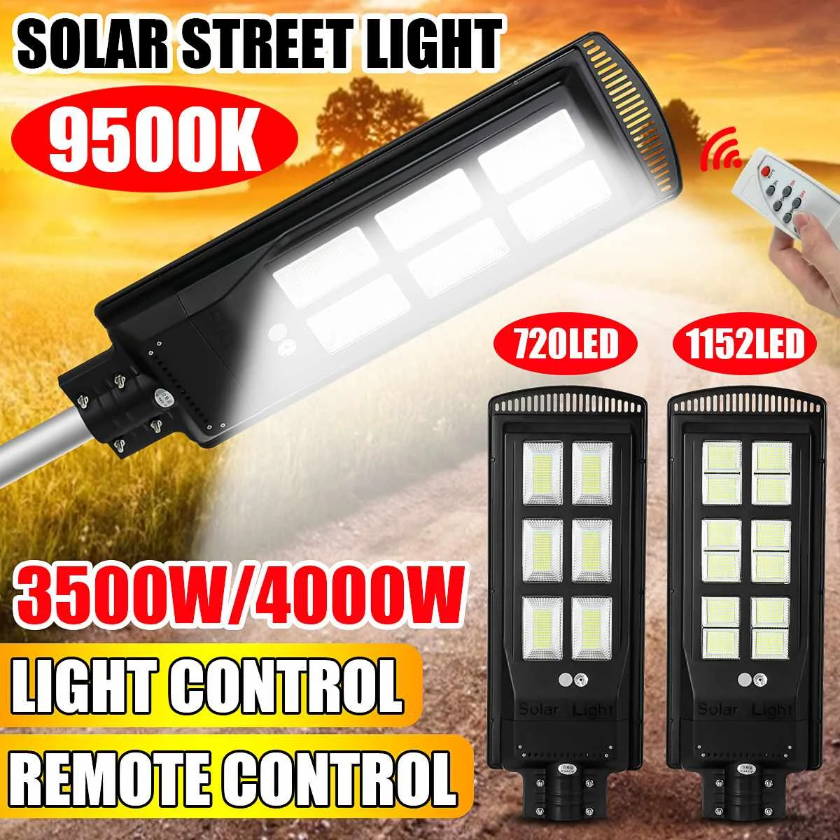 3500W 4000W LED Solar Street Light Radar PIR Motion Sensor Lamp with Remote Controller for Outdoor Garden Patio Street Lighting
3500W 4000W LED Solar Street Light Radar PIR Motion Sensor Lamp with Remote Controller for Outdoor Garden Patio Street Lighting