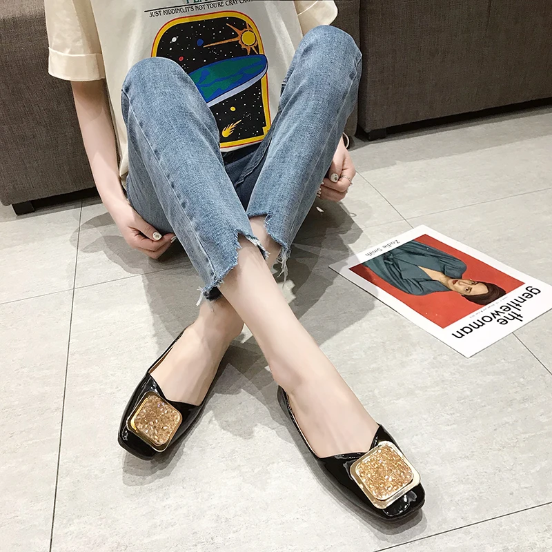 Peas shoes 2020 spring and summer square buckle shallow mouth comfortable soft bottom retro flat bottom single shoes Z686
Peas shoes 2020 spring and summer square buckle shallow mouth comfortable soft bottom retro flat bottom single shoes Z686