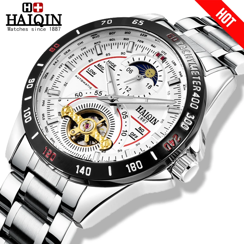 HAIQIN Luxury watch men Business mechanical wristwatch mens top brand Military watch men waterproof Tourbillon reloj hombre 2019
HAIQIN Luxury watch men Business mechanical wristwatch mens top brand Military watch men waterproof Tourbillon reloj hombre 2019