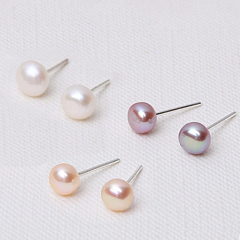 Серьги из серебра 925 пробы с натуральным жемчугом 6/7/8/9 мм|jewelry earrings|jewelry pearl