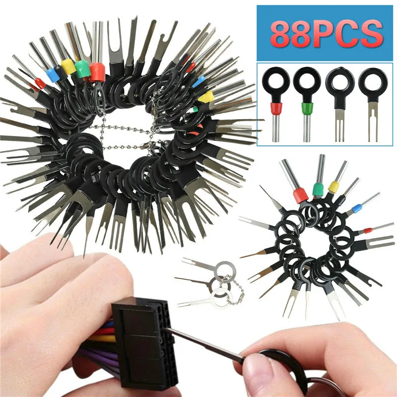 88PCS Terminal Ejector Kit Tools Wire Connector Extractor Automotive Terminal Wire Terminal Removal Tool Car Pin Kit
88PCS Terminal Ejector Kit Tools Wire Connector Extractor Automotive Terminal Wire Terminal Removal Tool Car Pin Kit