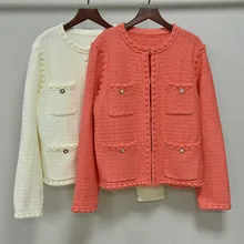 2020 Spring Women's High Quality O-neck Knitted Jackets Sweet Pockets Cardigans Top F026 
2020 Spring Women's High Quality O-neck Knitted Jackets Sweet Pockets Cardigans Top F026