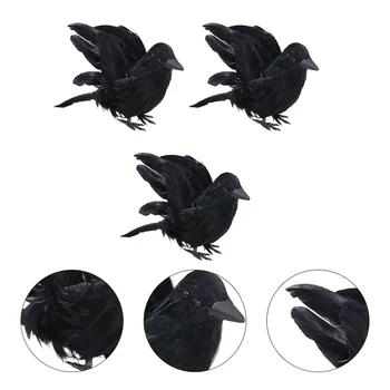 3 pcs Crow Decorations Feathered Halloween Desktop Realistic Party Prop Simulation Bird for Home
3 pcs Crow Decorations Feathered Halloween Desktop Realistic Party Prop Simulation Bird for Home