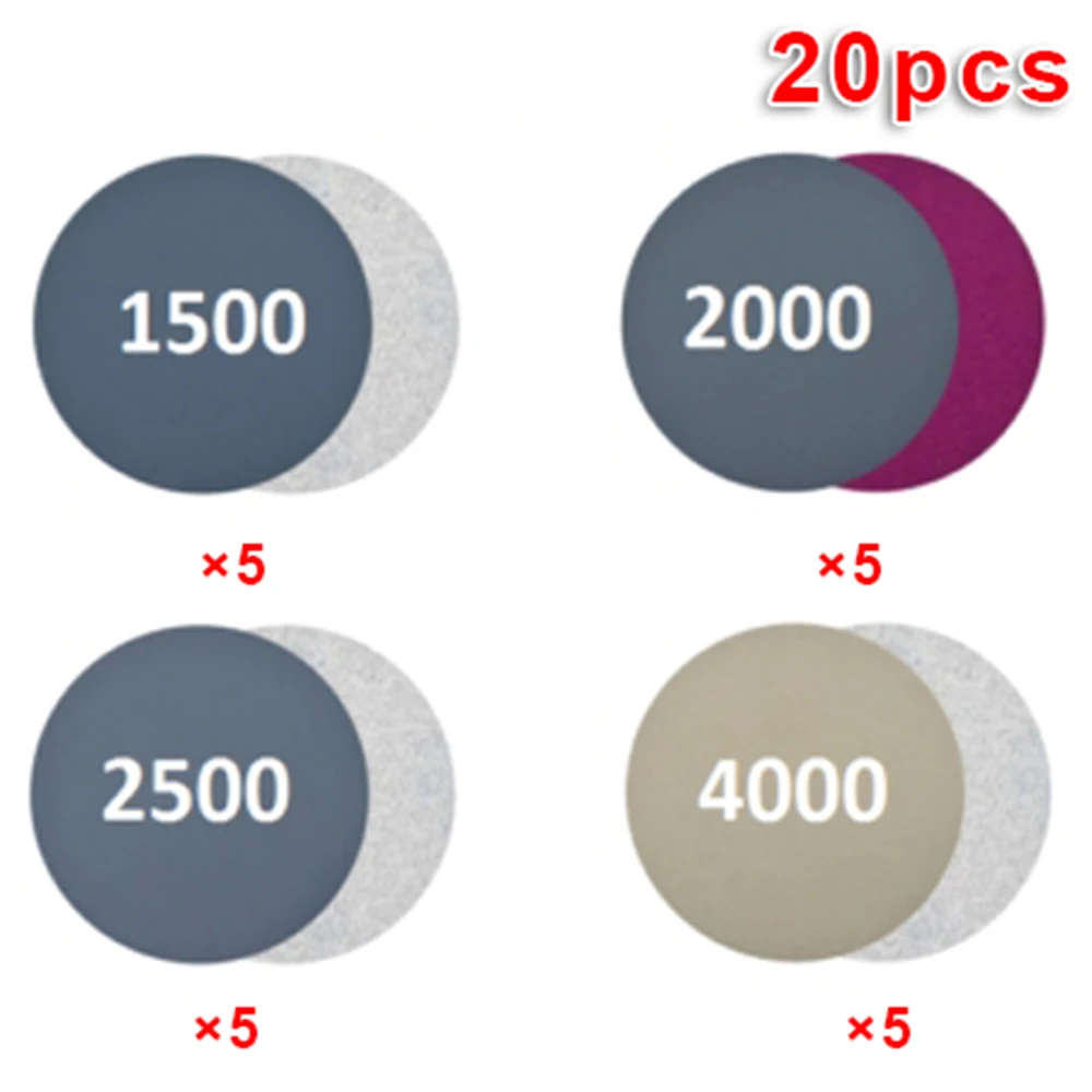 20pcs 3 Inch 75mm Hook&Loop Wet/Dry 1500 2000 2500 4000 Grit Sanding Discs Sandpaper Sander Abrasive Sand Sheets
20pcs 3 Inch 75mm Hook&Loop Wet/Dry 1500 2000 2500 4000 Grit Sanding Discs Sandpaper Sander Abrasive Sand Sheets