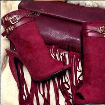 Arden Furtado Summer Fashion Trend Women's Shoes wine red pure color Sexy Elegant Peep Toe Ladies Boots Concise Cool boots 
Arden Furtado Summer Fashion Trend Women's Shoes wine red pure color Sexy Elegant Peep Toe Ladies Boots Concise Cool boots