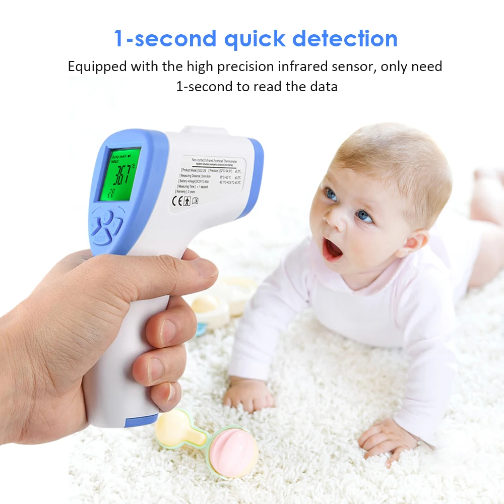 Non-contact IR Thermometer Infrared Sensor Forehead Temperature Measurement LCD Digital Thermometer Gun for Baby Kids Adult
Non-contact IR Thermometer Infrared Sensor Forehead Temperature Measurement LCD Digital Thermometer Gun for Baby Kids Adult