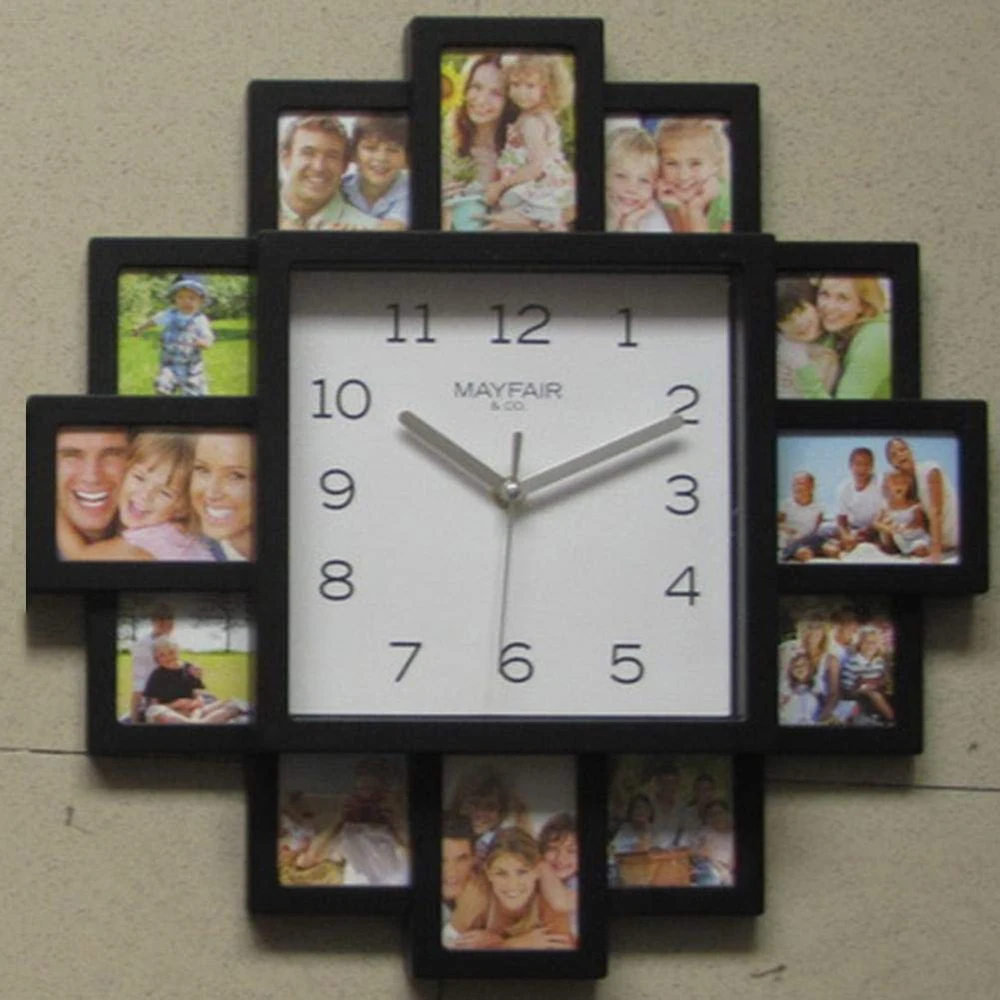 Generic Large Wall Clock Photo Frame Modern Design 3d Clocks Living