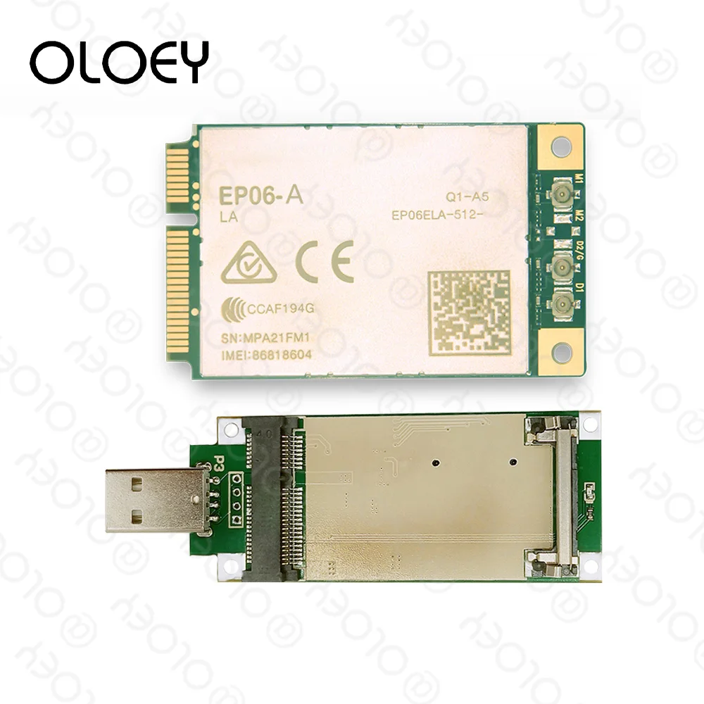 Quectel EP06-A With Mini PCIE USB Adapter SIM card slot EP06 EP06ALA-512-SGAD LTE Advanced Cat6 4G Iot Module
Quectel EP06-A With Mini PCIE USB Adapter SIM card slot EP06 EP06ALA-512-SGAD LTE Advanced Cat6 4G Iot Module