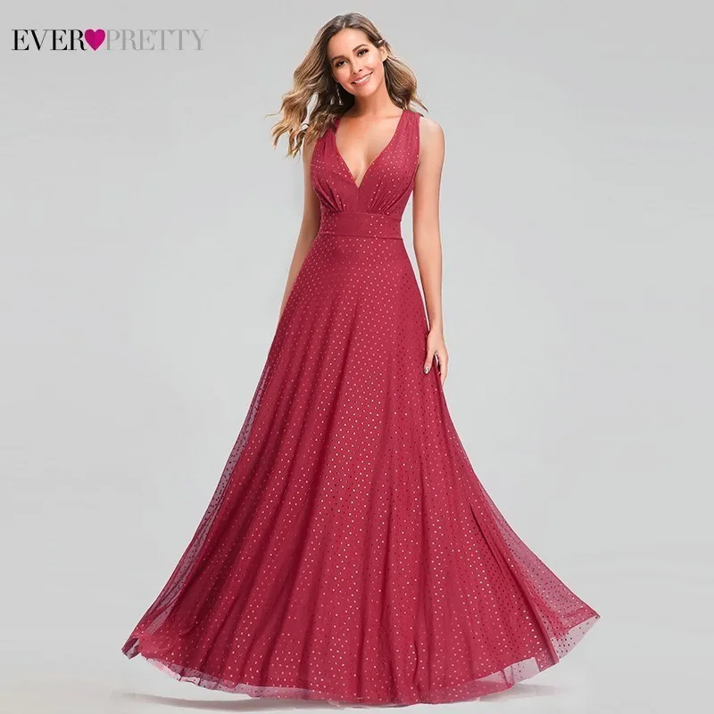 Sexy Burgundy Prom Dresses Ever Pretty A-Line V-Neck Sleeveless Dot Sparkle Cheap Evening Party Gowns Abiye Gece Elbisesi 2020
Sexy Burgundy Prom Dresses Ever Pretty A-Line V-Neck Sleeveless Dot Sparkle Cheap Evening Party Gowns Abiye Gece Elbisesi 2020