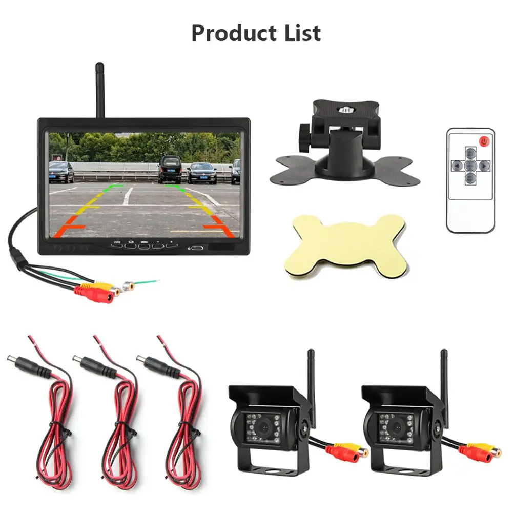 7 Inch 2.4G Truck Monitoring Night Vision Reversing Wireless Dual Camera 9-36v Platform Display for 12V 24V Truck Van WIRELESS 7
7 Inch 2.4G Truck Monitoring Night Vision Reversing Wireless Dual Camera 9-36v Platform Display for 12V 24V Truck Van WIRELESS 7