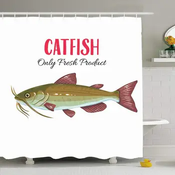 Shower Curtain Set with Hooks 72x72 Catfish Badge Packaging Fish Aquatic Wild Design Animal Barbel Food Atlantic Seafood Drink
Shower Curtain Set with Hooks 72x72 Catfish Badge Packaging Fish Aquatic Wild Design Animal Barbel Food Atlantic Seafood Drink