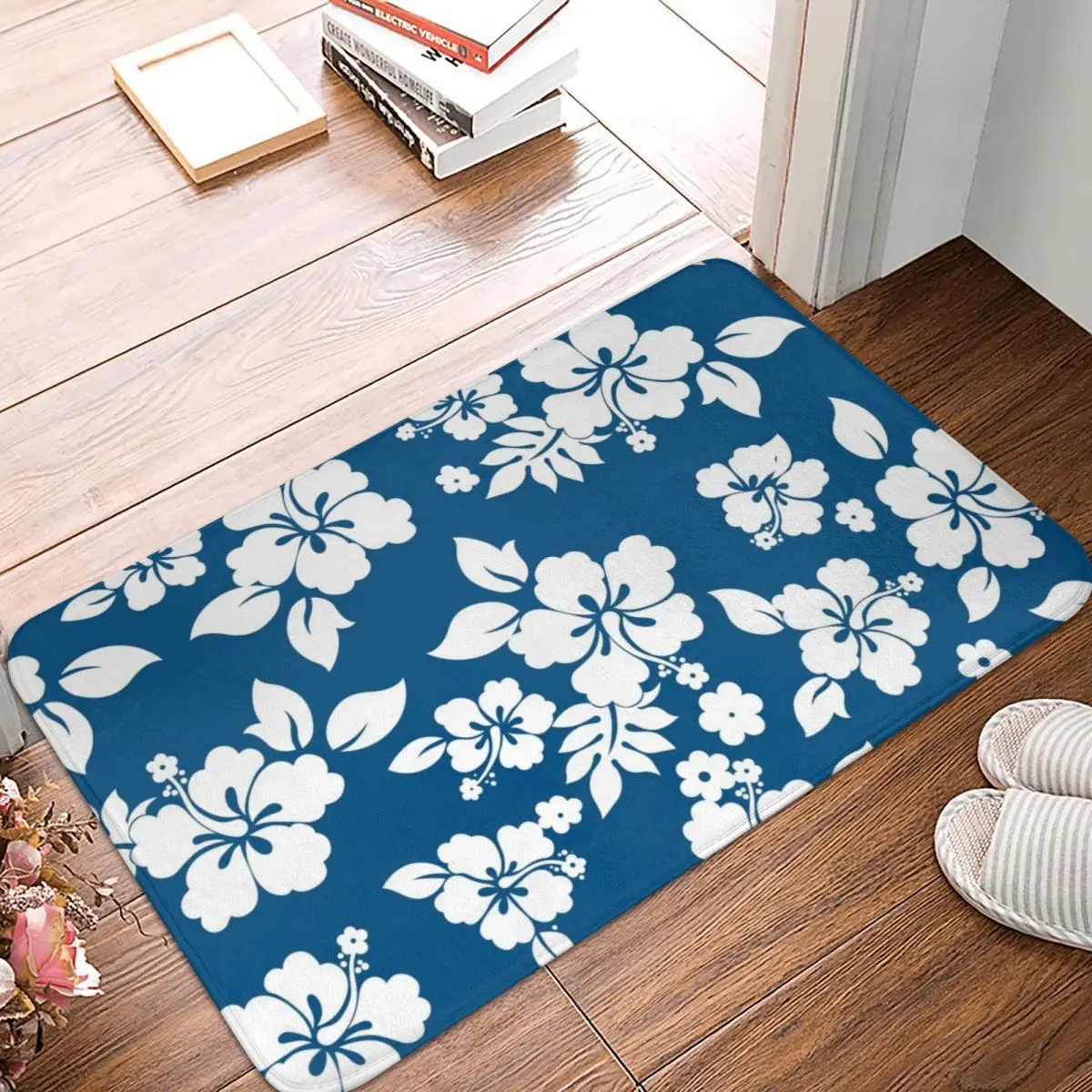 

Flowers Pattern Floral Doormat Carpet Mat Rug Polyester PVC Non-Slip Floor Decor Bath Bathroom Kitchen Balcony 40x60